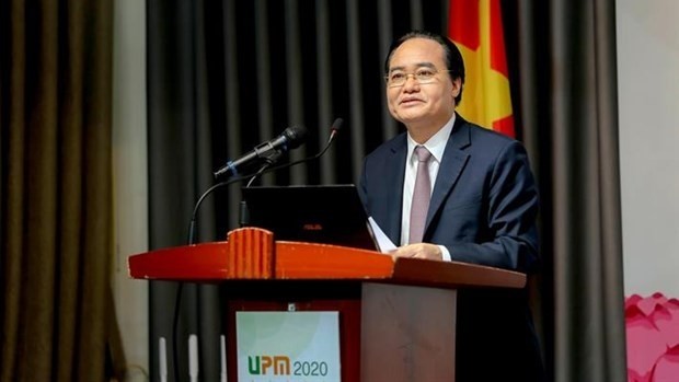 Minister of Education and Training Phung Xuan Nha speaks at the workshop (Photo: moet.gov.vn) 