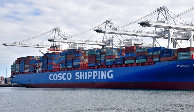 (Illustrative Image). Containers of China COSCO Shipping Corporation Limited are seen at the Port of Long Beach in Los Angeles County, the United States, on Feb. 27, 2019. (Photo: Xinhua)