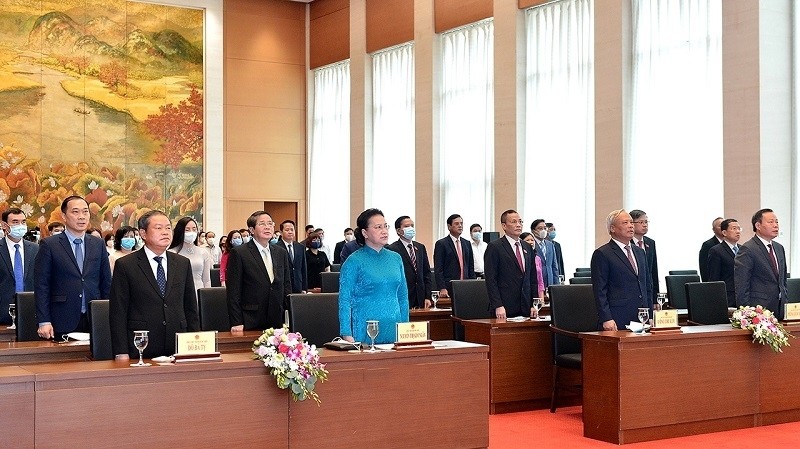 Delegates at the meeting to mark the 75th anniversary of the August Revolution (Photo: quochoi.vn)