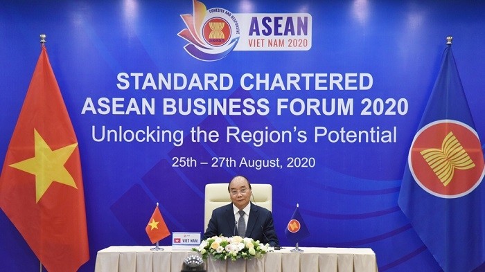 Prime Minister Nguyen Xuan Phuc, ASEAN Chair 2020, speaks at the event. (Photo: NDO/Tran Hai)