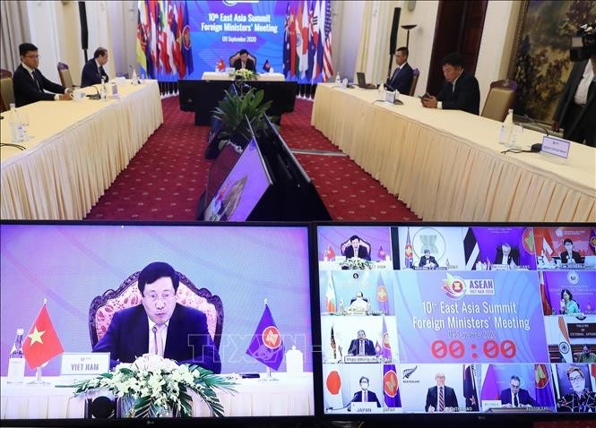 The 10th East Asia Summit Foreign Ministers’ Meeting took place under the form of a video conference on September 9, 2020. (Photo: VNA)