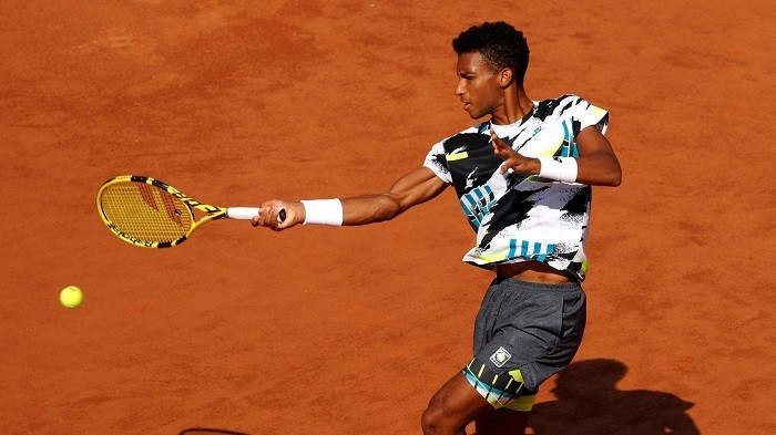 Tennis - ATP Masters 1000 - Italian Open - Foro Italico, Rome, Italy - September 14, 2020  Canada's Felix Auger-Aliassime in action during his first round match against Serbia's Filip Krajinovic. (Photo: Pool via Reuters)