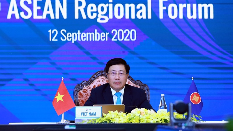 Deputy PM and Foreign Minister Pham Binh Minh at the ARF meeting (Photo: VGP)