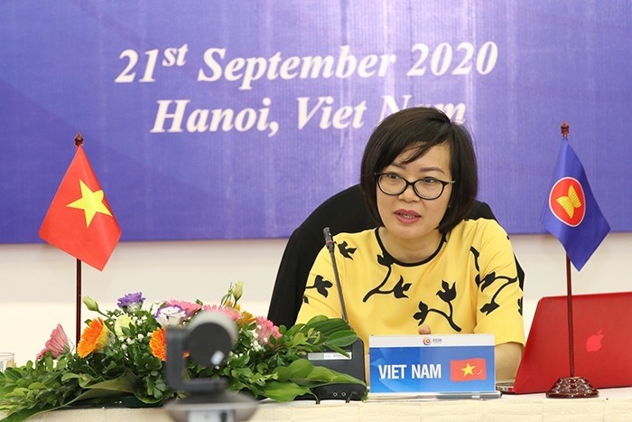 Deputy head of the Ministry of Labour, Invalids and Social Affairs’ International Cooperation Department Ha Thi Minh Duc speaks at the event. (Photo: VNA)