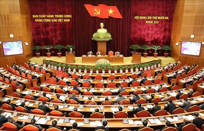 General view of the 13th session of the 12th Party Central Committee. (Photo: VNA)