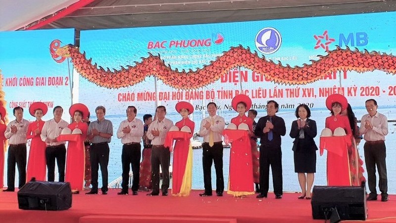 The ground-breaking ceremony for the second stage of the wind farm (Photo: Bao Phap Luat)