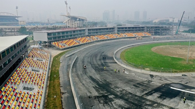 At the construction site of the F1 Vietnam Grand Prix racing track in Hanoi, February 2020.