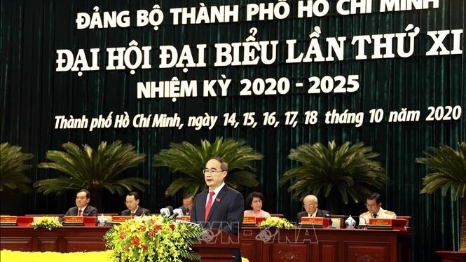 Politburo member and Secretary of the Ho Chi Minh City Party Committee Nguyen Thien Nhan speaks at the opening ceremony (Photo: VNA)