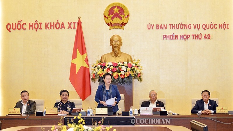 NA Chairwoman Nguyen Thi Kim Ngan speaks at the session. (Photo: quochoi.vn)