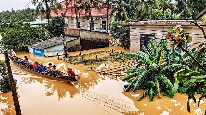 Heavy rains cause serious flooding in many areas in the central region. (Photo: NDO)