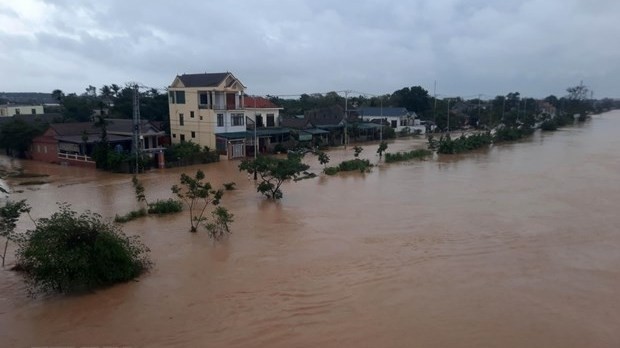 Dozens of houses in Quang Tri province have been flooded. (Photo: VNA)