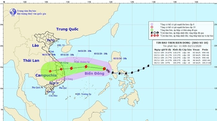 Location and movement of Typhoon Goni. (Photo: nchmf.gov.vn)