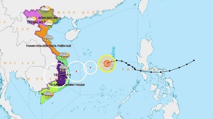 Goni is forecast to weaken before making landfall in central Vietnam over the next 48 to 72 hours. (Photo: nchmf.gov.vn)