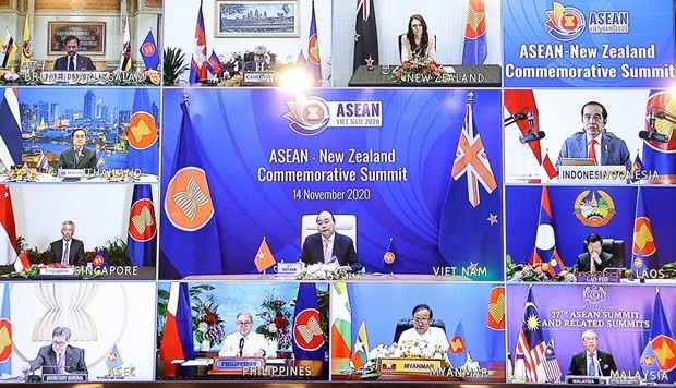 Leaders at the online ASEAN-New Zealand Commemorative Summit on November 14 (Photo: VNA)