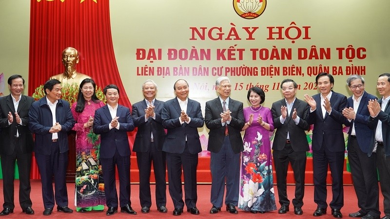 Prime Minister Nguyen Xuan Phuc at a national solidarity event in Hanoi (Photo: VGP)