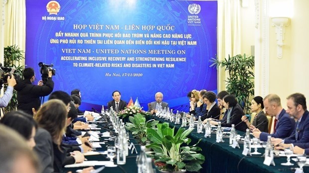 The Vietnam-UN meeting on accelerating inclusive recovery and strengthening resilience to climate-related risk and disasters in Vietnam takes place on November 17 (Photo: VNA)