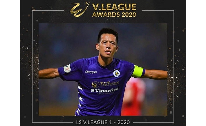 Hanoi FC's midfielder Nguyen Van Quyet is named the best player of V.League 1-2020.