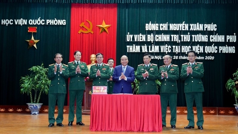 Prime Minister Nguyen Xuan Phuc at the National Defence Academy