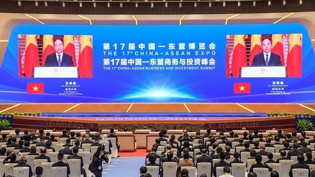 Prime Minister Nguyen Xuan Phuc delivers speech in the form of pre-recorded video at the opening ceremony of CAEXPO 2020 (Photo courtesy of the organising board)