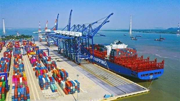 Lach Huyen port in Hai Phong is among public projects completing the disbursement as scheduled. (Illustrative image)