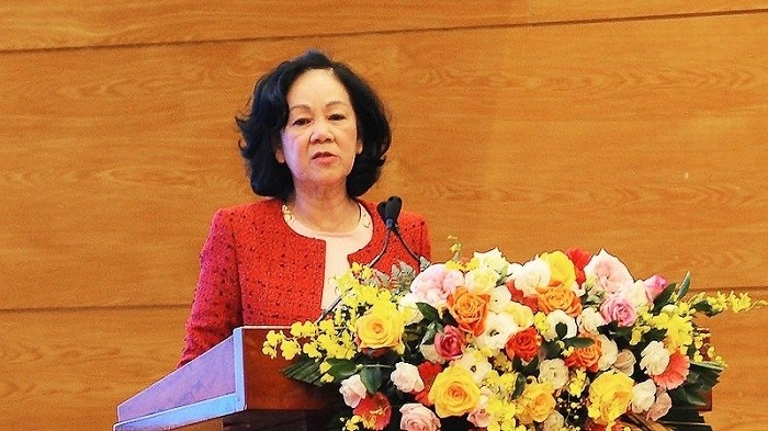 Politburo member Truong Thi Mai speaks at the congress. (Photo: NDO/Linh Phan)