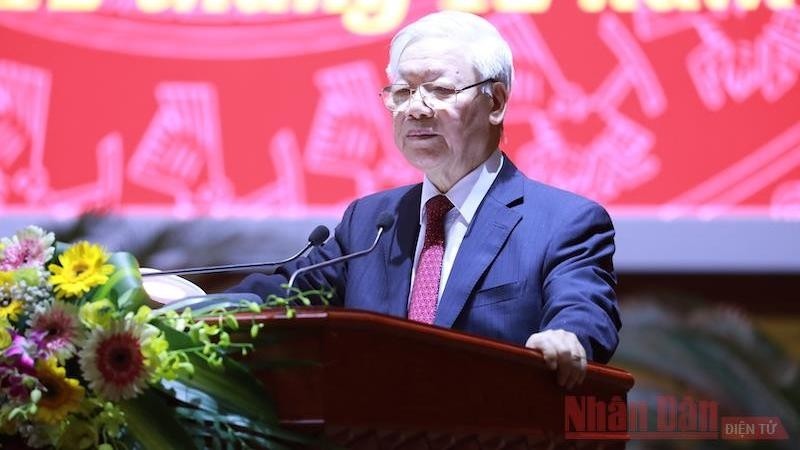 Party General Secretary and State President Nguyen Phu Trong speaking at the event (Photo: VNA)