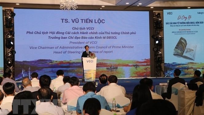 VCCI President Vu Tien Loc speaks at the event (Photo: VNA)