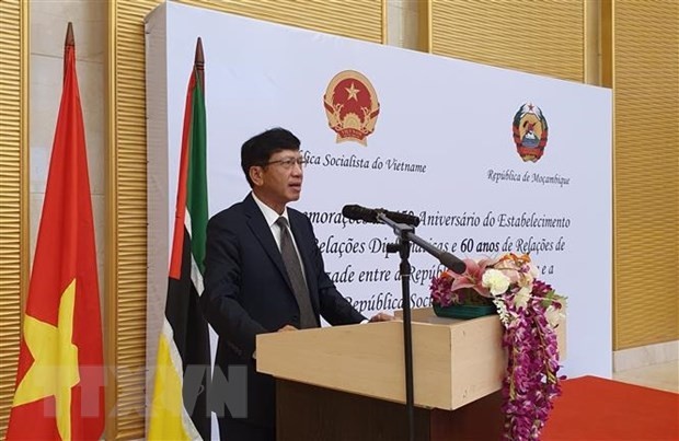 Vietnamese Ambassador to Mozambique Le Huy Hoang speaks at the event. (Photo: VNA)
