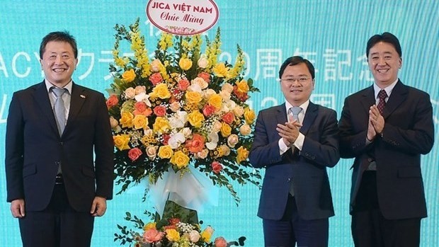 At the ceremony to mark the 20th anniversary of the VACYFand the 25th year of cooperation between Vietnamese and Japanese youths. (Photo: Tien Phong)