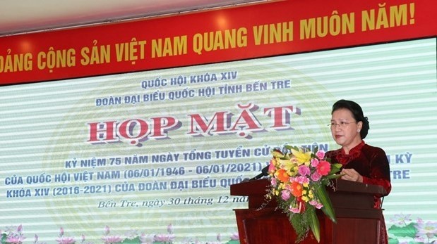 National Assembly Chairwoman Nguyen Thi Kim Ngan speaks at the event (Photo: VNA)