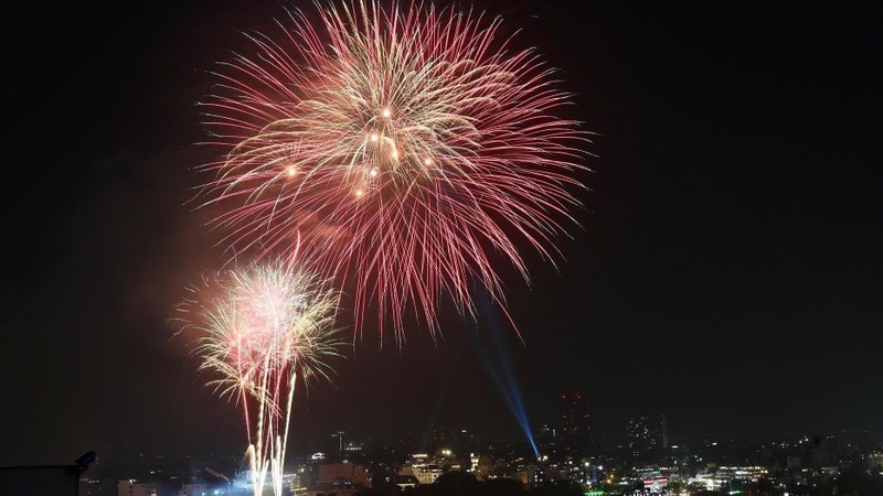 The bright fireworks in the capital city’s sky on New Year's Eve.