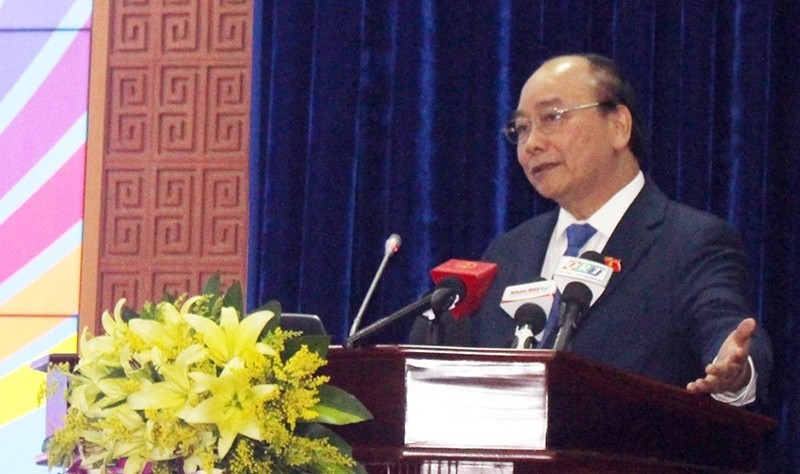 Prime Minister Nguyen Xuan Phuc addresses the ceremony.