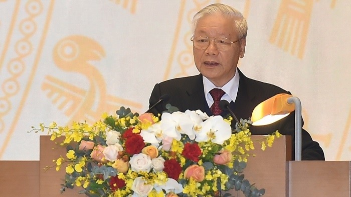 Party General Secretary and State President Nguyen Phu Trong speaks at the conference (Photo: VNA)