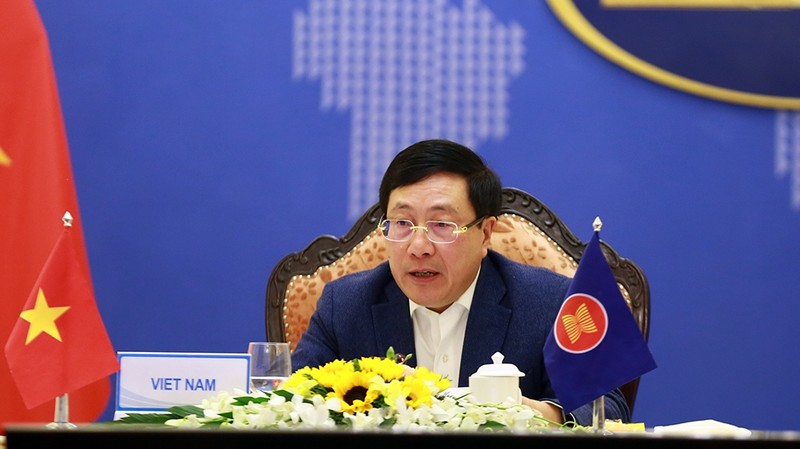 Deputy Prime Minister and Minister of Foreign Affairs Pham Binh Minh at the event. (Photo: VNA)