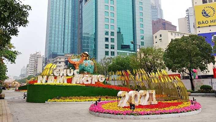The opening ceremony for the annual Nguyen Hue Flower Street has been cancelled on February 9, 2021. (Photo: NDO/Manh Hao)