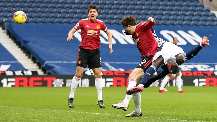 Soccer Football - Premier League - West Bromwich Albion v Manchester United - The Hawthorns, West Bromwich, Britain - February 14, 2021 West Bromwich Albion's Mbaye Diagne scores their first goal. (Photo: Pool via Reuters)