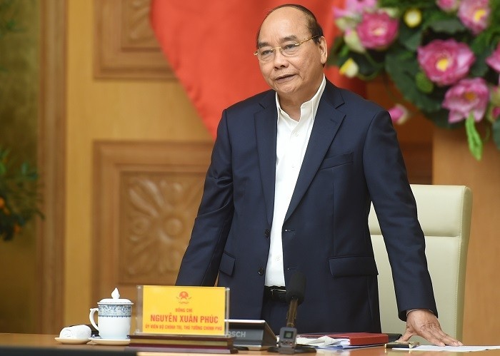 Prime Minister Nguyen Xuan Phuc speaks at the meeting. (Photo: VGP)