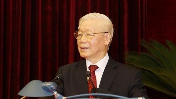 Party General Secretary and State President Nguyen Phu Trong speaks at the meeting. (Photo: VNA)