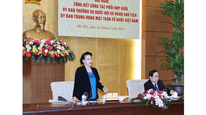 National Assembly Chairwoman Nguyen Thi Kim Ngan speaks at the conference. (Photo: VNA)