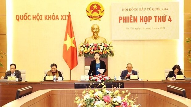 NA Chairwoman Nguyen Thi Kim Ngan speaks at the National Election Council’s 4th sitting (Photo: VNA)