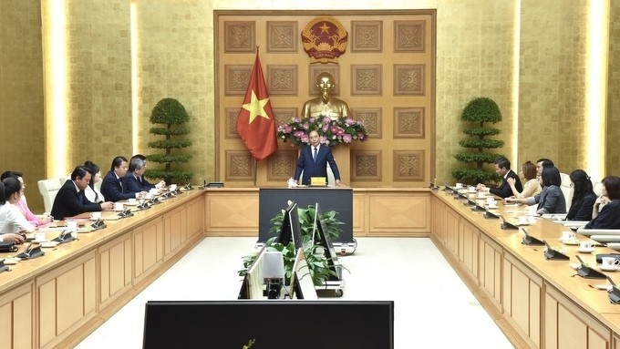 PM Nguyen Xuan Phuc speaking at the meeting (Photo: NDO/TRAN HAI) 