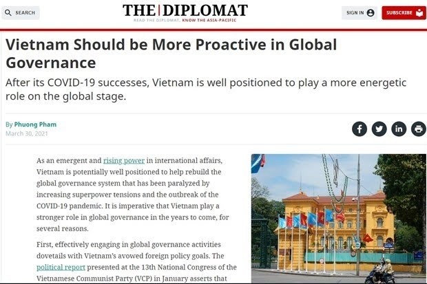 The article posted on The Diplomat (Photo: VNA)