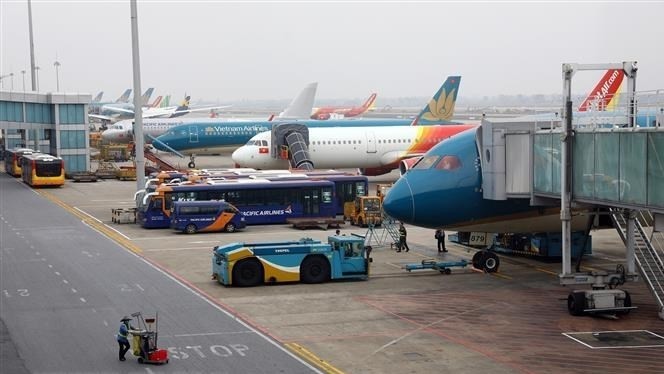 Airplanes at Noi Bai airport in Hanoi. (Photo: VNA)