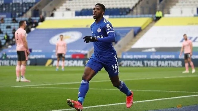 Leicester City's Kelechi Iheanacho celebrates scoring a goal on Mar 14, 2021. (Photo: Reuters)