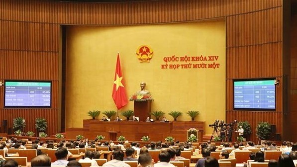 The 14th National Assembly's 11th session on April 5 (Photo: VNA)