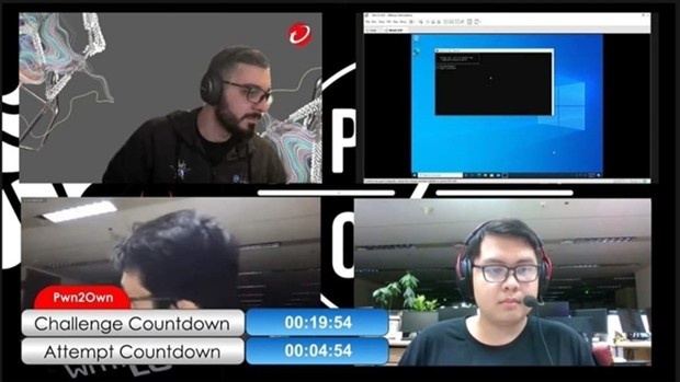 Viettel experts and other teams at the Pwn2Own 2021 contest. (Photo: Screenshot)