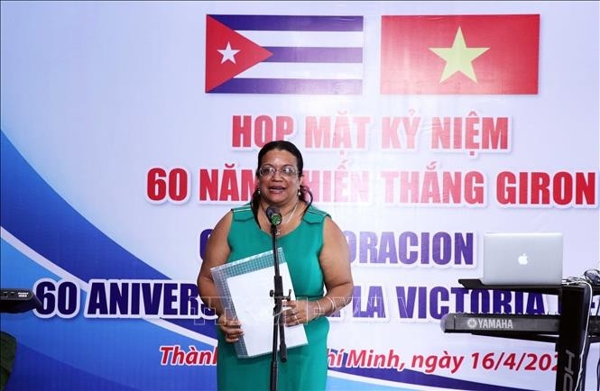 Cuban Consul General in Ho Chi Minh City Indira Lopez Arguelles speaks at the ceremony. (Photo: VNA)