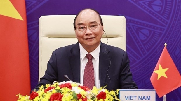 President Nguyen Xuan Phuc at the opening ceremony of the virtual Leaders Summit on Climate on April 22 (Photo: VNA)