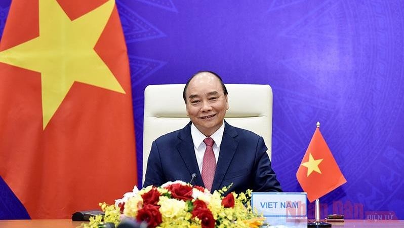 State President Nguyen Xuan Phuc joins the virtual Leaders Summit on Climate hosted by the US. (Photo: NDO/Tran Hai)