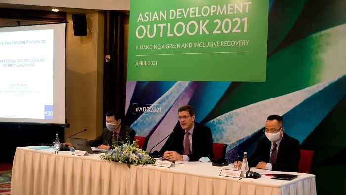 At the launch of the Asian Development Outlook (ADO) report.
